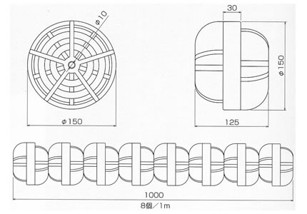 コースロープ用フロート単品　RL-150H-F