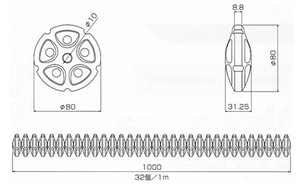 コースロープ用フロート単品　RL-80S-F